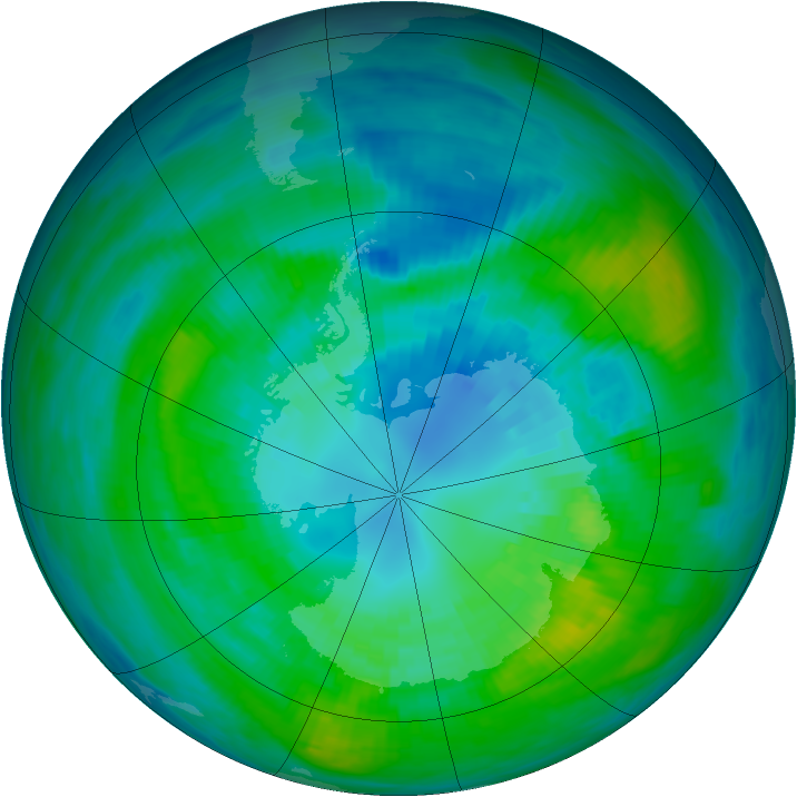 Antarctic ozone map for 09 April 1979